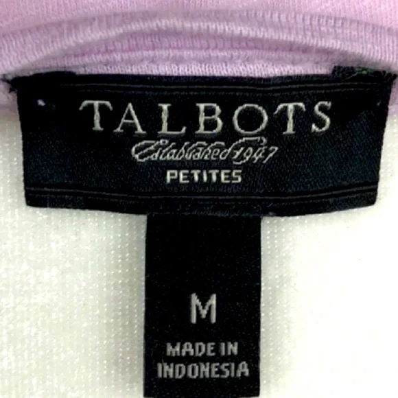 TALBOTS Pleated Panel Front Coquette Lavender Short Sleeve Pretty Shirt Mp - Picture 7 of 7